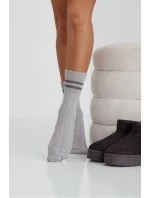 Dámské Ponožky Copánek s Pruhy Šedé