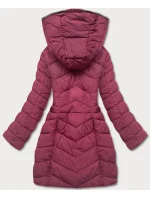 Červená dámská péřová bunda pro přechodné období (2M-001)