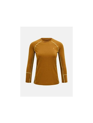 Termotriko PEAK PERFORMANCE Magic Crew Wool-blend Baselayer Women, hnědé Termotriko PEAK PERFORMANCE Magic Crew Wool-blend Baselayer Women, hnědé