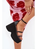 Dámské Sandály Na Masivní Platformě A Klínu Černé Etette