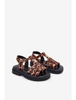 Dívčí sandály s ozdobným detailem pantera Serina