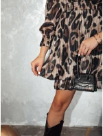 Dámské hnědočerné šaty PANTHER v jedné velikosti FashionStreet EY2541