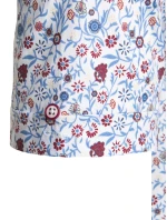 Pánská úzká vzorovaná košile s krátkým rukávem bílá FashionStreet KX1069