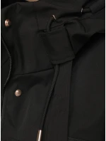 Dámská přechodná bunda s kapucí a kapsami černá FashionStreet TY5636