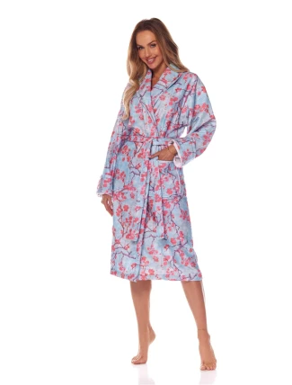 Dlouhý dámský župan L&L 2216 Fida S-2XL Dlouhý dámský župan L&L 2216 Fida S-2XL