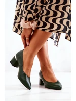 Kožené Lodičky Špička V Spitz zelené Marilyn