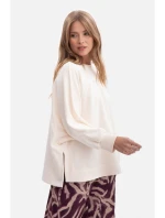 B306 Pletená mikina volného střihu - vanilka