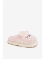 Dámské huňaté pantofle s motivem úsměvu – růžové Lexira