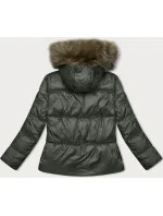 Dámská bunda v army barvě se střihem bubliny S'west (B8190-11) Dámská bunda v army barvě se střihem bubliny S'west (B8190-11)