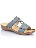 Dámské pohodlné modré žabky na suchý zip Rieker 60885-12