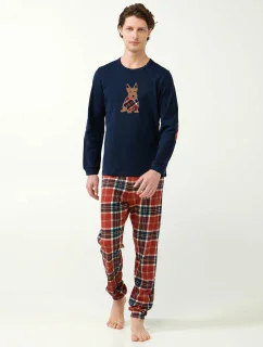 Vamp - Vánoční pánské pyžamo ve skotském tartanu 21514 - Vamp