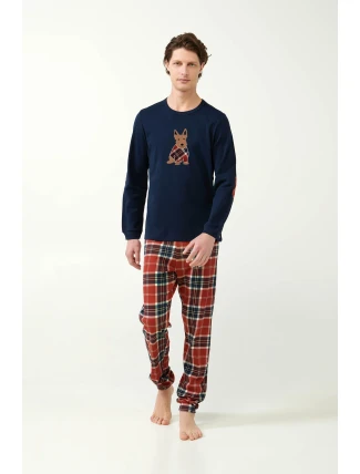 Vamp - Vánoční pánské pyžamo ve skotském tartanu 21514 - Vamp