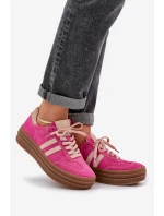 Zazoo N1068S4 Dámské semišové sneakersy na platformě fuchsie Zazoo N1068S4 Dámské semišové sneakersy na platformě fuchsie
