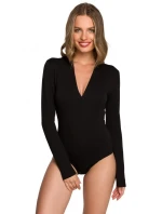 Dámské body s výstřihem do V S327 Tmavě hnědá - Stylove Dámské body s výstřihem do V S327 Tmavě hnědá - Stylove