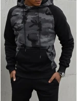 Pánská tmavě šedá mikina FashionStreet BX5486 Pánská tmavě šedá mikina FashionStreet BX5486