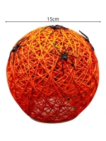 DEKORATIVNÍ KOULE VEDLA PAVOUK LAMPA 15CM HALLOWEEN ORANŽOVÁ