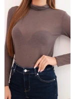 Dámská blůza z kašmíru s rolákem a dlouhým rukávem mocca Dámská blůza z kašmíru s rolákem a dlouhým rukávem mocca