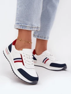 Dámské kožené sportovní boty bílo-tmavě modré Lorvessa