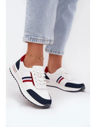 Dámské kožené sportovní boty bílo-tmavě modré Lorvessa Dámské kožené sportovní boty bílo-tmavě modré Lorvessa