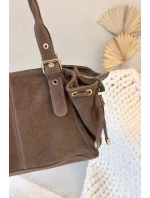 Kožená semišová taška béžová Ilienne Kožená semišová taška béžová Ilienne