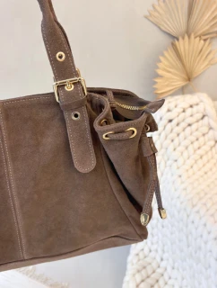 Kožená semišová taška béžová Ilienne