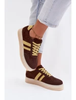 Dámské tenisky na platformě čokoládové Giselia