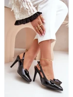 Lakované lodičky s otevřenou patou černé Auroravia