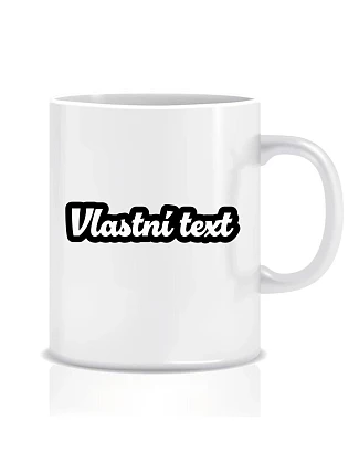 Personalizovaný klasický bílý keramický hrníček 300 ml s vlastním textem s obrysem Personalizovaný klasický bílý keramický hrníček 300 ml s vlastním textem s obrysem