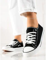 Moderní černé tenisky dámské bez podpatku Moderní černé tenisky dámské bez podpatku