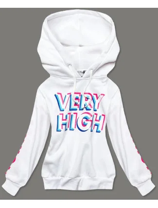 Bílá tepláková mikina s potiskem (26012) Bílá tepláková mikina s potiskem (26012)