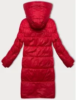 Červená dámská zimní bunda s kapucí Glakate (LU-238001#) Červená dámská zimní bunda s kapucí Glakate (LU-238001#)