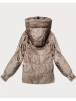 Damska kurtka ze ściągaczami Goodlookin beżowa (B8591-12)