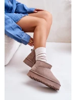 Moderní nízké zimní boty z semiše v khaki Nucca