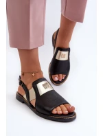 Zazoo 40385 Dámské Kožené Sandály Černé