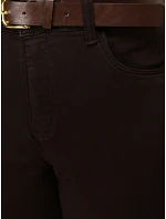 Dámské džíny s páskem, střih mom fit, hnědé, FashionStreet UY3127 Dámské džíny s páskem, střih mom fit, hnědé, FashionStreet UY3127