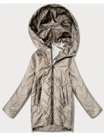 Lekka kurtka damska pikowana z kapturem Goodlookin beżowa (B8588-12)
