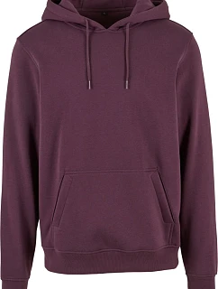 Build your Brand BY 011 Mikina s kapucí z těžké bavlny 56.0011 plum purple