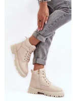Dámské zipové zateplené trapery Gremiva Beżowe