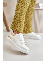 Nízké dámské tenisky na platformě z ekokůže bílo-bežové Nevelena