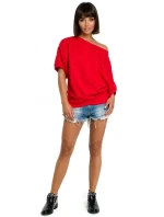 B079 Halenka nadměrné velikosti se zavinovacími detaily - černá