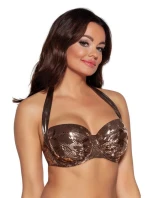 Dámská plavková podprsenka SK-166 Měděná lesk vzor - AVA Dámská plavková podprsenka SK-166 Měděná lesk vzor - AVA