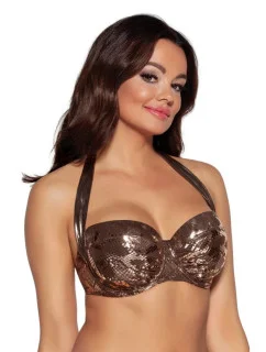 Dámská plavková podprsenka SK-166 Měděná lesk vzor - AVA