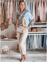 Dámská květovaná košile oversize BLOSSIVA modrá FashionStreet DY0466