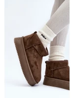 Dámské zimní boty na tlusté podrážce tmavě zelené Caliksa