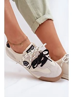 Dámské tenisky s dvojitým šněrováním Big Star TT274168 Béžové