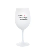 ...PROTOŽE BÝT SVĚDKYNĚ NENÍ PRDEL... - bílá sklenice na víno 350 ml ...PROTOŽE BÝT SVĚDKYNĚ NENÍ PRDEL... - bílá sklenice na víno 350 ml