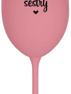 KÁMOŠKY - SESTRY - růžová sklenice na víno 350 ml