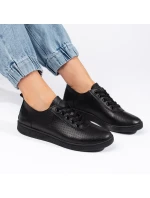 Komfortní dámské polobotky černé platforma Komfortní dámské polobotky černé platforma