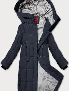 Prošívaná dámská zimní bunda v grafitové barvě LHD (LHD-24572)