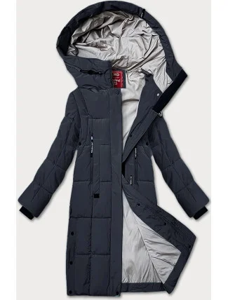 Prošívaná dámská zimní bunda v grafitové barvě LHD (LHD-24572)